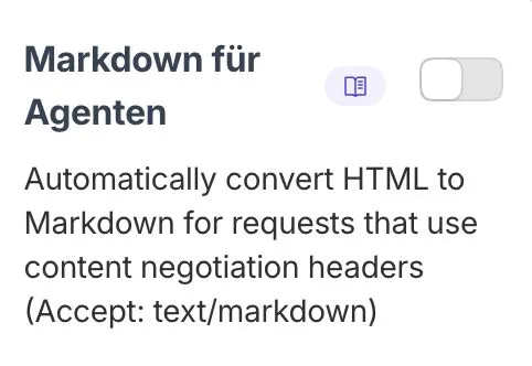 Cloudflare Markdown for Agents Dashboard mit Token-Statistiken