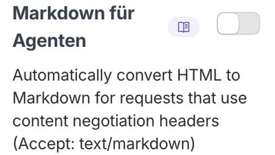 Cloudflare Markdown for Agents Dashboard mit Token-Statistiken
