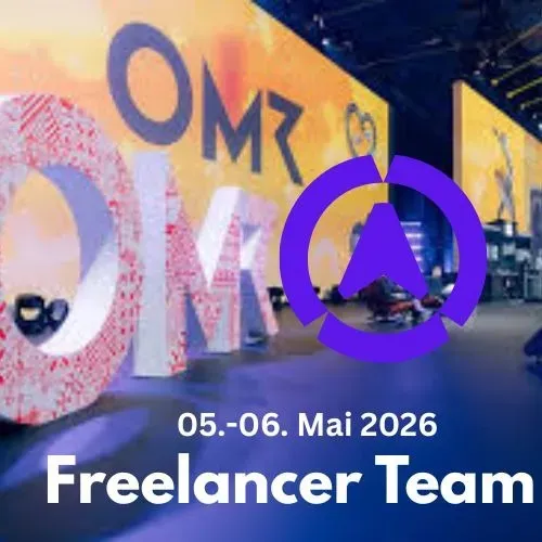 3D Illustration von 25 Freelancern am OMR Stand Halle B6 K12