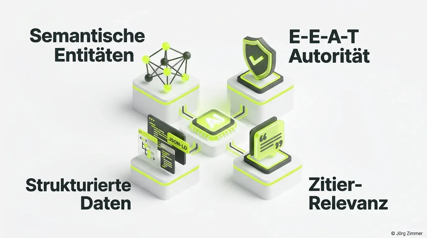 Die 4 Säulen moderner KI-Sichtbarkeit: GEO vs AI-SEO