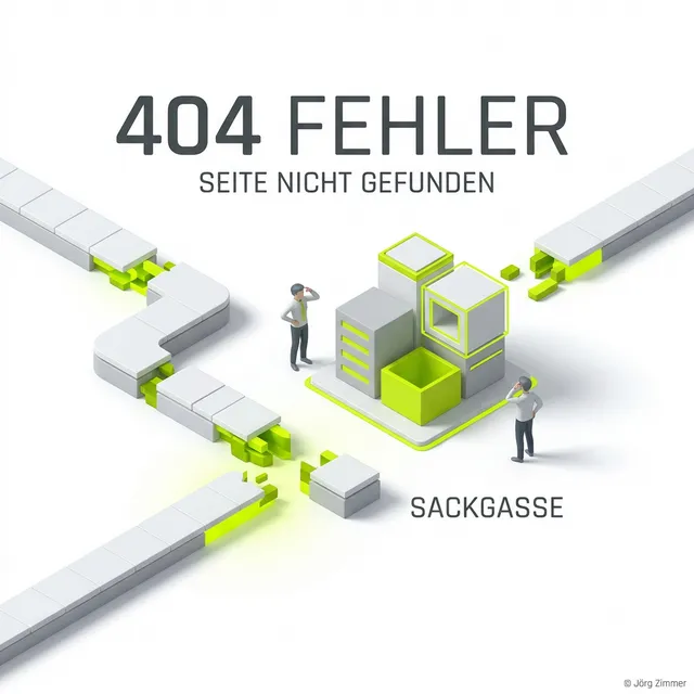 404 Fehlerseite 3D Infografik - Technisches SEO Standard