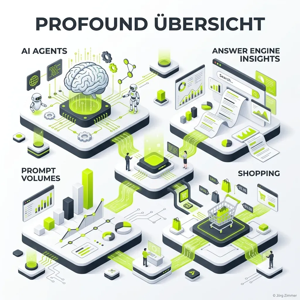 Profound Übersicht - AI Agents, Answer Engine Insights, Prompt Volumes und Shopping