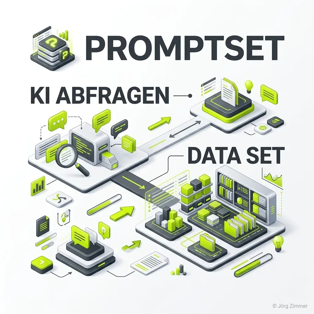 3D Illustration Promptset in grün und weiß