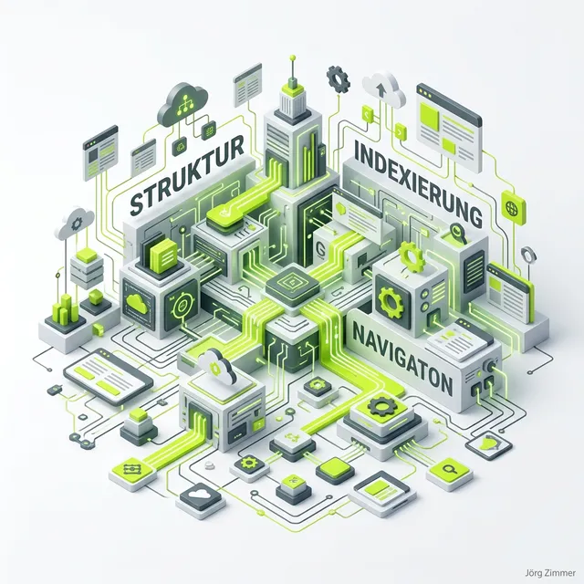 Sitemap 3D Infografik - Die Architektur deiner Website für Suchmaschinen