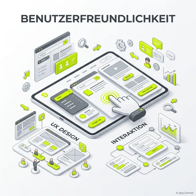 Usability 3D Infografik - User Experience und SEO