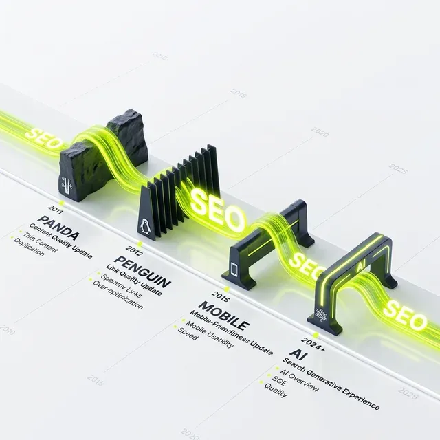 Infografik: Die Timeline der Google Updates