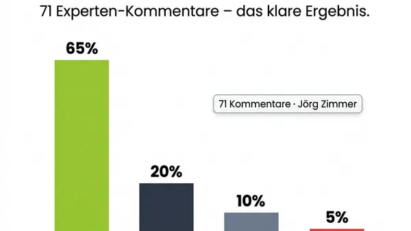 Balkendiagramm: Wer richtet die Google Search Console ein? – Webentwickler 65%, SEO 20%, Auftraggeber 10%, Keiner 5%