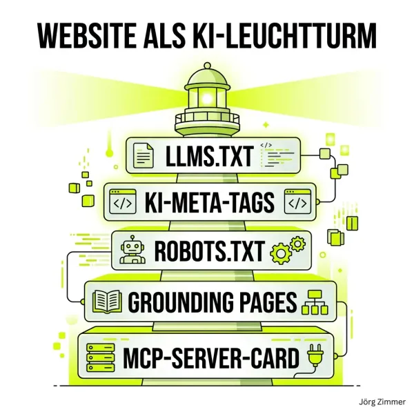 Website als KI Leuchtturm Infografik
