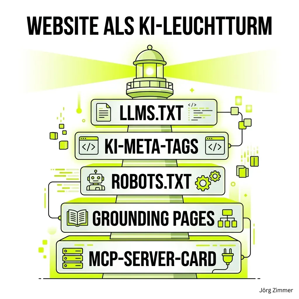 Website als KI Leuchtturm Infografik