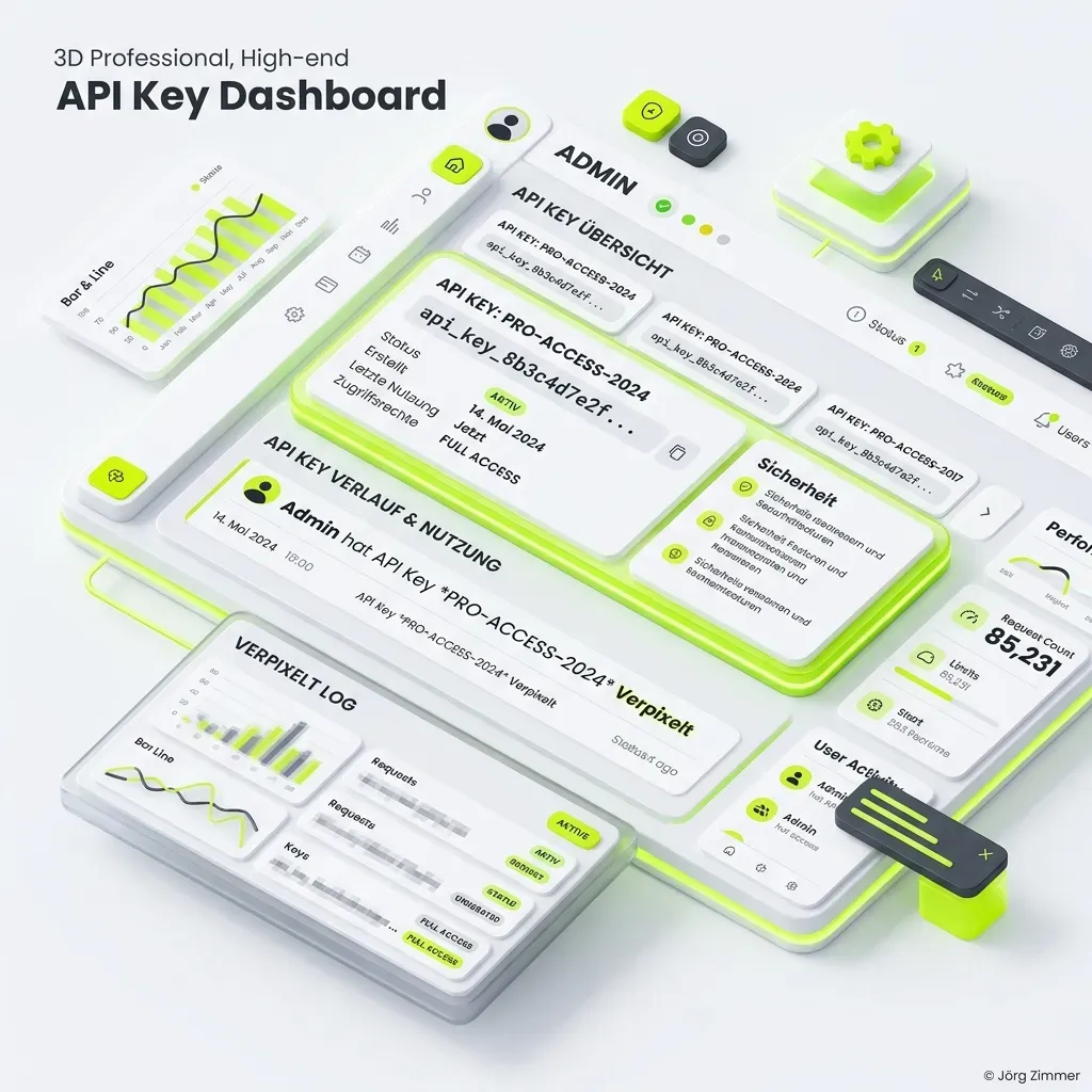 SE Ranking Admin-Panel mit API-Key-Generierung (Key verpixelt)