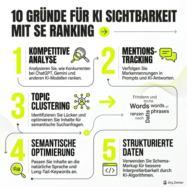 10 Gründe KI Sichtbarkeit mit SE Ranking Infografik