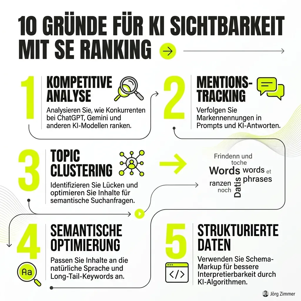 10 Gründe KI Sichtbarkeit mit SE Ranking Infografik