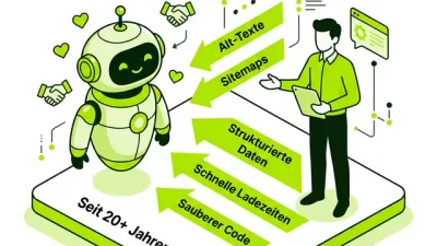 Infografik: Was SEO-Spezialisten für Bots tun – Alt-Texte, Sitemaps, strukturierte Daten