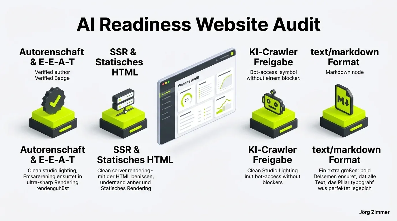 SEORCH 22 Punkte AI Readiness Audit 3D-Infografik