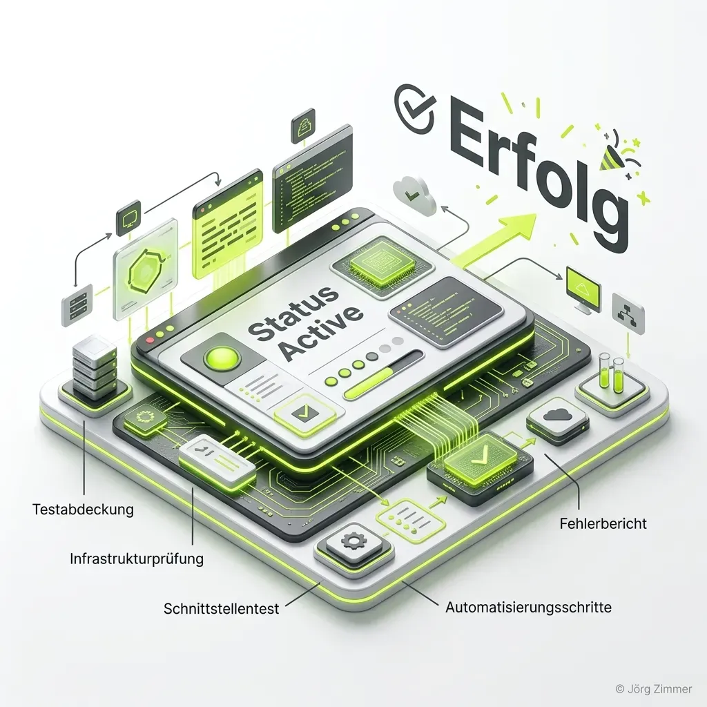 Terminal mit grüner Smoketest-Ausgabe