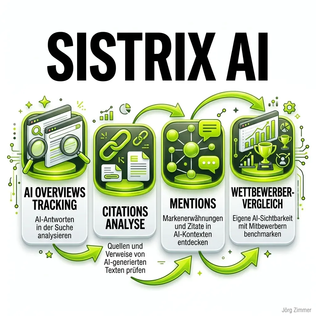 Sistrix AI Funktionen: Overviews Tracking und Mentions