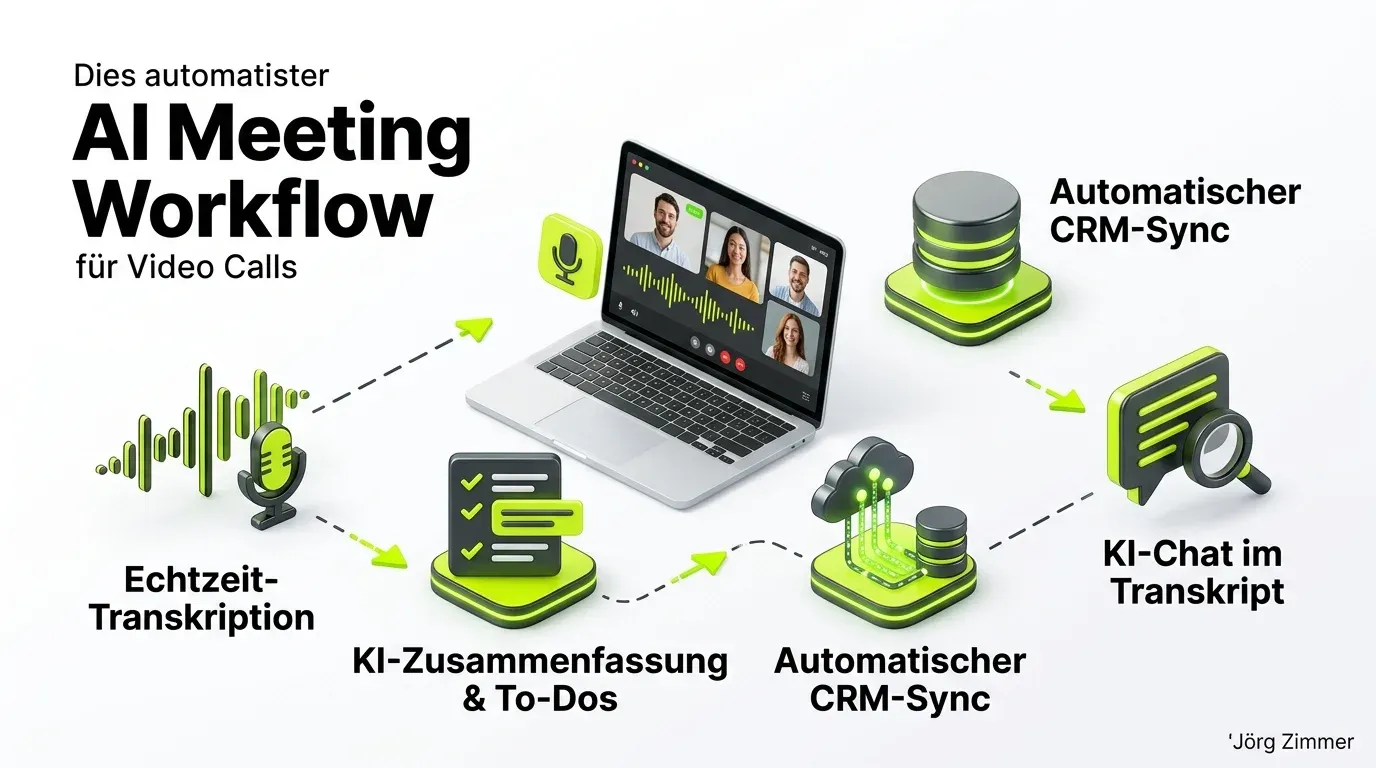 tl;dv KI Meeting Workflow 3D-Infografik