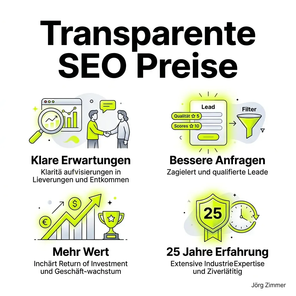 Transparente SEO Preise Infografik