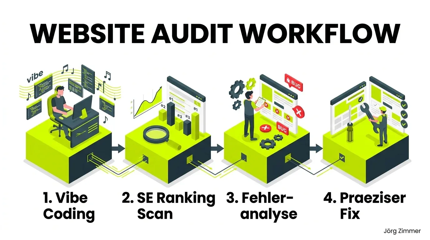 4 Stufen des Website Audit Workflows bei Vibe Coding