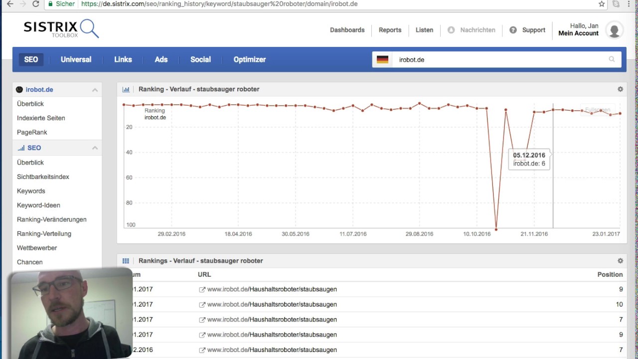 Vorschau für Video: Sistrix Keyword Ranking Analyse